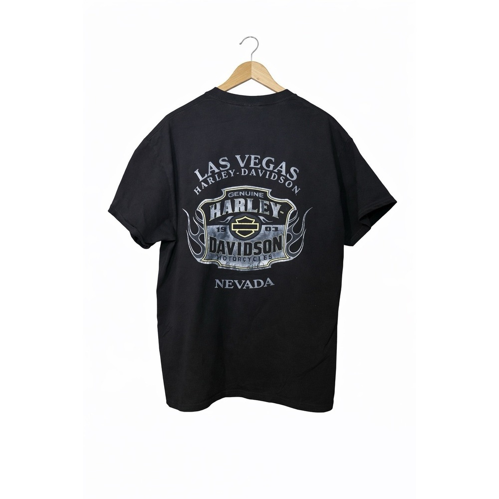 Harley Davidson Las Vegas‎ NV T Shirt Mens XL Black Graphic Biker Motorcycle